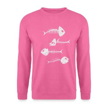 Fisch Skelett Fischgräten Halloween - Unisex Pullover - Pink - Vorne