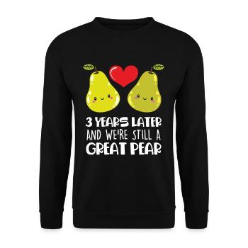 3ème cadeau d'anniversaire de mariage Couple marié poire - Sweat-shirt Unisexe - noir - Devant - Alina (178cm) & Michal (187cm)