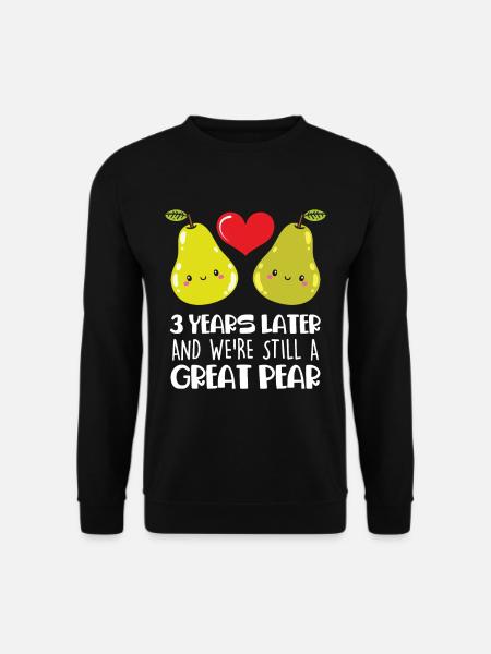 3ème cadeau d'anniversaire de mariage Couple marié poire - Sweat-shirt Unisexe - noir