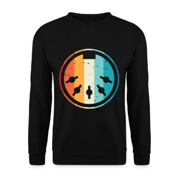MIDI Kabel Synthesizer Elektronische Musik - Unisex Pullover - Schwarz - Vorne - Alina (178cm) & Michal (187cm)