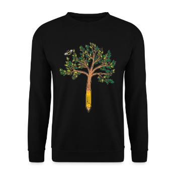Crayon d'education nature environnement ecole prof - Sweat-shirt Unisexe - noir - Devant - Alina (178cm) & Michal (187cm)