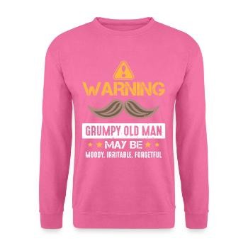 Warnung Mürrischer Alter Mann Schlechte Laune Reiz - Unisex Pullover - Pink - Vorne