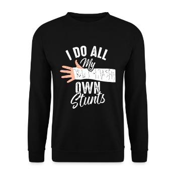 Stunt broken arm bone stuntman - Unisex Sweatshirt - black - Front - Alina (178cm) & Michal (187cm)