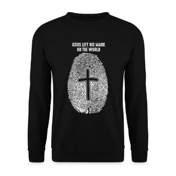 Christ empreinte digitale Christian Jésus signe de croix - Sweat-shirt Unisexe - noir - Devant - Alina (178cm) & Michal (187cm)