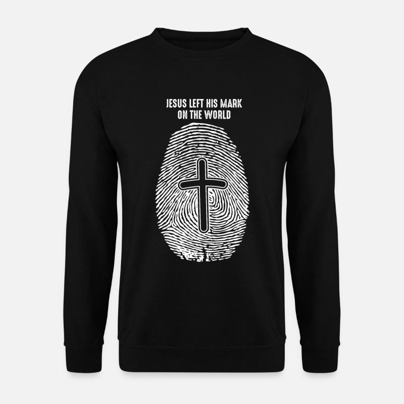 Christ Fingerabdruck Christlich Jesus Kreuz Zeiche - Unisex Pullover - Schwarz