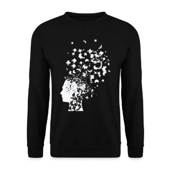 Psychology Rorschach card thought inkblot test - Unisex Sweatshirt - black - Front - Alina (178cm) & Michal (187cm)