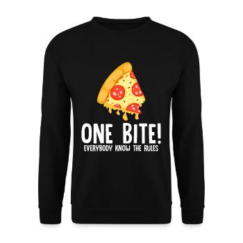 Pizza Rule Juste un morceau de fast food au salami - Sweat-shirt Unisexe - noir - Devant - Alina (178cm) & Michal (187cm)