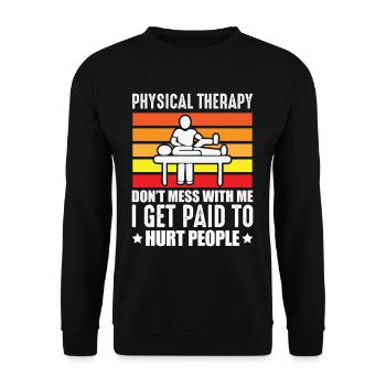 Physiotherapie PT Physio Massage Assistent - Unisex Pullover - Schwarz - Vorne - Alina (178cm) & Michal (187cm)