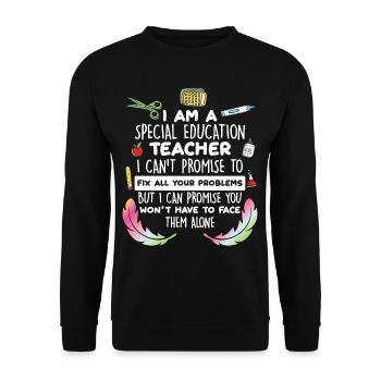 Special Education Teacher Autistic Encouragement Auti - Unisex Sweatshirt - black - Front - Alina (178cm) & Michal (187cm)