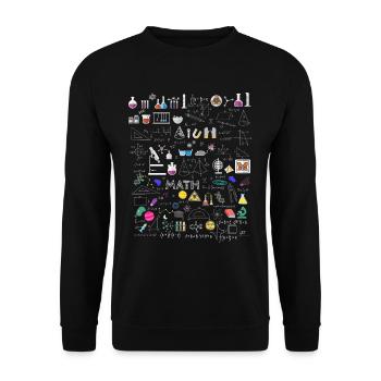 Wissenschaft Physik Mathematik Chemie Biologie Ast - Unisex Pullover - Schwarz - Vorne - Alina (178cm) & Michal (187cm)