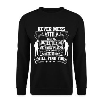 Metalldetektor Schatzsucher Geld Gold - Unisex Pullover - Schwarz - Vorne - Alina (178cm) & Michal (187cm)