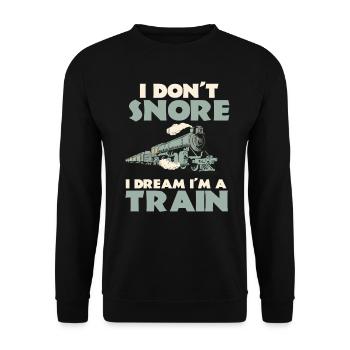 Lokomotive Modellbahn Schienenbahn Eisenbahn - Unisex Pullover - Schwarz - Vorne - Alina (178cm) & Michal (187cm)