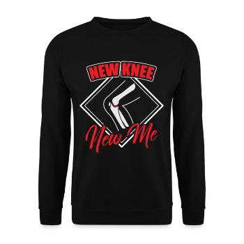 Operation Erholung Knie OP Wohlbefinden Geschenk - Unisex Pullover - Schwarz - Vorne - Alina (178cm) & Michal (187cm)