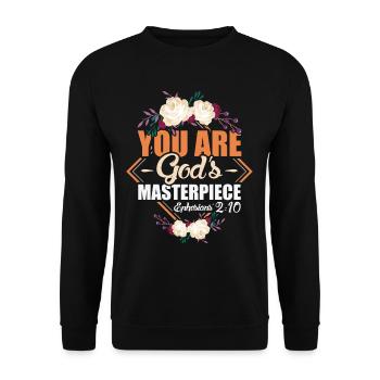 God's Masterpiece Ephesians 2:10 Scripture - Unisex Sweatshirt - black - Front - Alina (178cm) & Michal (187cm)