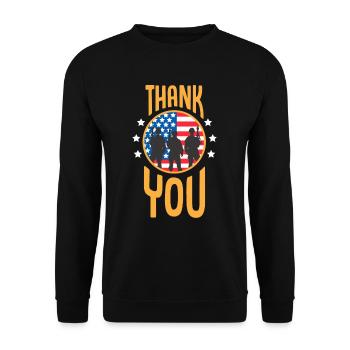 US Soldat Veteran Patriot Amerika - Unisex Pullover - Schwarz - Vorne - Alina (178cm) & Michal (187cm)