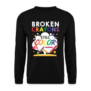 Crayon de couleur couleurs santé mentale - Sweat-shirt Unisexe - noir - Devant - Alina (178cm) & Michal (187cm)