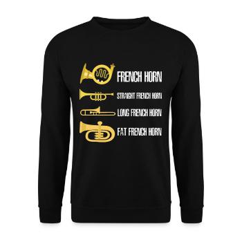 Types of brass trumpet musicians - Unisex Sweatshirt - black - Front - Alina (178cm) & Michal (187cm)