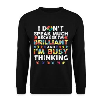 Brillantes Kind Sohn Tochter Familie Autismus Bewu - Unisex Pullover - Schwarz - Vorne - Alina (178cm) & Michal (187cm)