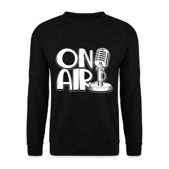 Mikrofon Podcast Blog On Air Radio Kommentator - Unisex Pullover - Schwarz - Vorne - Alina (178cm) & Michal (187cm)