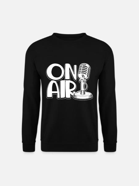 Microphone Podcast Blog On Air Radio Commentator - Unisex Sweatshirt - black