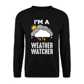 Météorologue Météo Weatherman Meteorology - Sweat-shirt Unisexe - noir - Devant - Alina (178cm) & Michal (187cm)