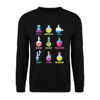 Laboratory flask chemistry chemist scientist - Unisex Sweatshirt - black - Front - Alina (178cm) & Michal (187cm)