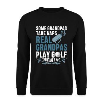 Golfer Opa Golf dann Nickerchen Schlafen - Unisex Pullover - Schwarz - Vorne - Alina (178cm) & Michal (187cm)