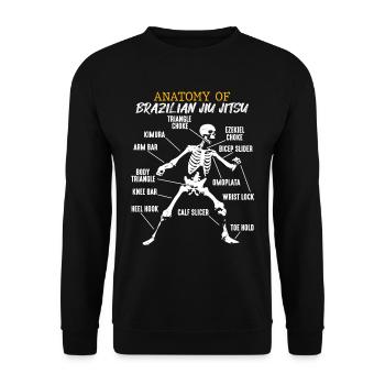 Anatomie brésilienne Jiu Jitsu combattant squelette - Sweat-shirt Unisexe - noir - Devant - Alina (178cm) & Michal (187cm)