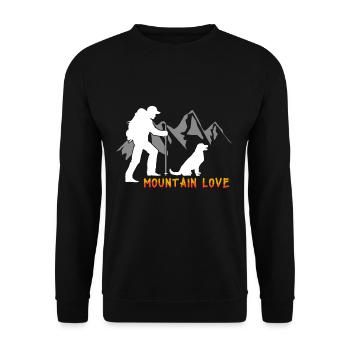 Mountain dog love randonnée voyage aventure grimpeur - Sweat-shirt Unisexe - noir - Devant - Alina (178cm) & Michal (187cm)