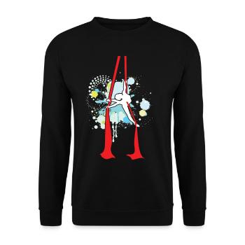 Aerial silk yoga acrobatics aerial gymnastics - Unisex Sweatshirt - black - Front - Alina (178cm) & Michal (187cm)