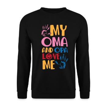Petits-enfants allemands petite-fille grands-parents aiment grand-père - Sweat-shirt Unisexe - noir - Devant - Alina (178cm) & Michal (187cm)