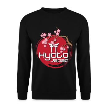 Kyoto Japan Japanese Sakura Asian Cherry Blossom - Unisex Sweatshirt - black - Front - Alina (178cm) & Michal (187cm)