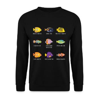 Tropical fish anemonefish angelfish - Unisex Sweatshirt - black - Front - Alina (178cm) & Michal (187cm)