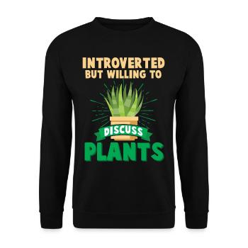 Introverted man Shy gardener strut - Unisex Sweatshirt - black - Front - Alina (178cm) & Michal (187cm)