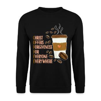 Christ Café Église de café chrétien Pasteur - Sweat-shirt Unisexe - noir - Devant - Alina (178cm) & Michal (187cm)