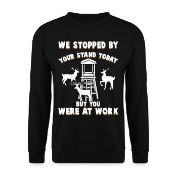 Funny hunter saying stag hunt sniper - Unisex Sweatshirt - black - Front - Alina (178cm) & Michal (187cm)