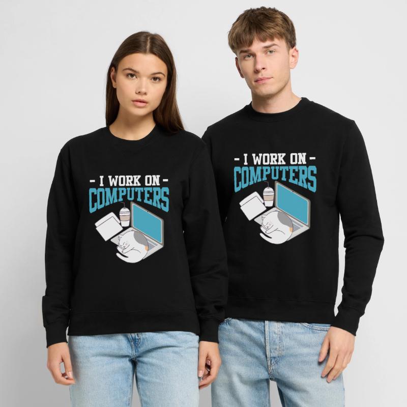 Computer science cat gambler nerd programmer Unisex Sweatshirt