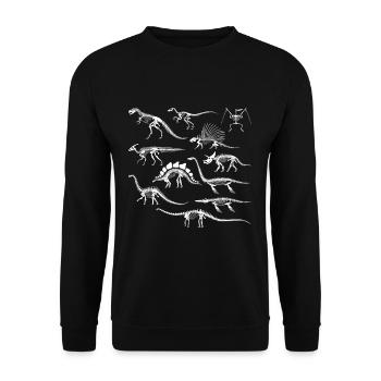 Dinosaurier Knochen Ausgrabung Skeleton Paläontolo - Unisex Pullover - Schwarz - Vorne - Alina (178cm) & Michal (187cm)