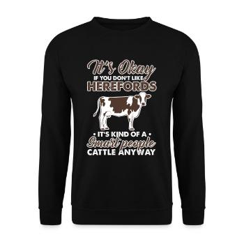 Hereford cow farming cow farmer - Unisex Sweatshirt - black - Front - Alina (178cm) & Michal (187cm)
