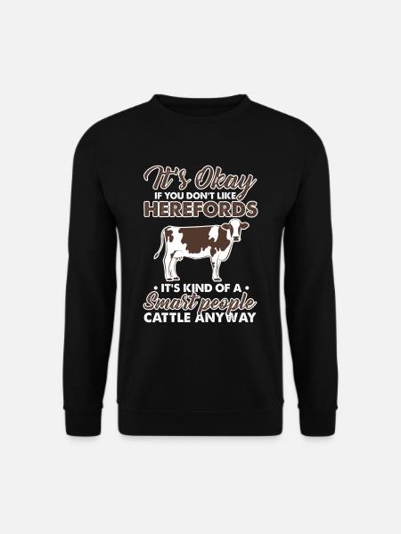 Hereford Kuh Landwirtschaft Kuh Bauer - Unisex Pullover - Schwarz