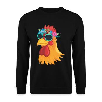 Cool chicken sunglasses farmer animal - Unisex Sweatshirt - black - Front - Alina (178cm) & Michal (187cm)