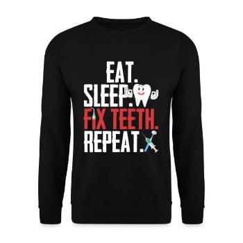 Zahnmedizin Zahnarzt Humor Assistentin - Unisex Pullover - Schwarz - Vorne - Alina (178cm) & Michal (187cm)