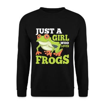 Seule une fille qui aime les grenouilles aime les animaux - Sweat-shirt Unisexe - noir - Devant - Alina (178cm) & Michal (187cm)
