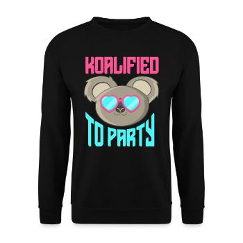 Mignon koala graphique Australie rétro fête - Sweat-shirt Unisexe - noir - Devant - Alina (178cm) & Michal (187cm)