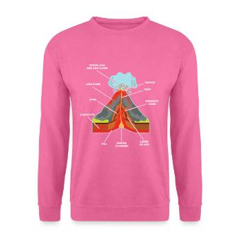 Vulkan Lava Ausbruch Geologe Wissenschaftler Magma - Unisex Pullover - Pink - Vorne