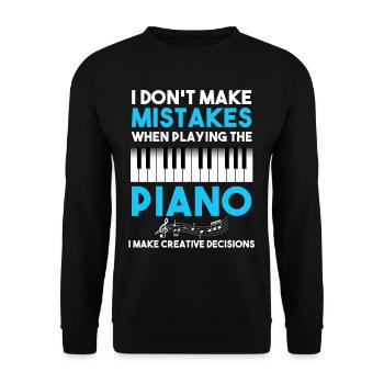 Piano musician keyboard pianist teacher - Unisex Sweatshirt - black - Front - Alina (178cm) & Michal (187cm)
