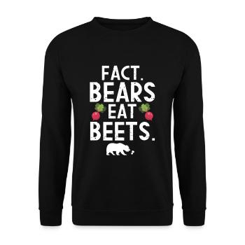 Fact bears eat beets camping hiking nature - Unisex Sweatshirt - black - Front - Alina (178cm) & Michal (187cm)