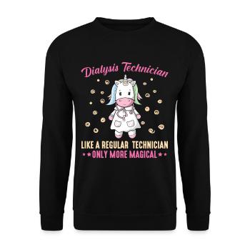 Dialysis technician unicorn sister nephrologist - Unisex Sweatshirt - black - Front - Alina (178cm) & Michal (187cm)