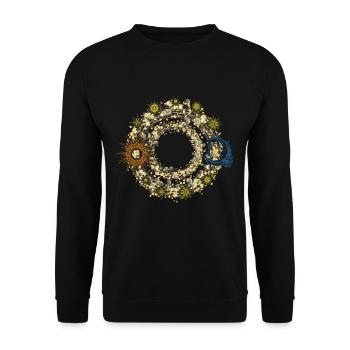 Spiritual star moon sun art illustration - Unisex Sweatshirt - black - Front - Alina (178cm) & Michal (187cm)