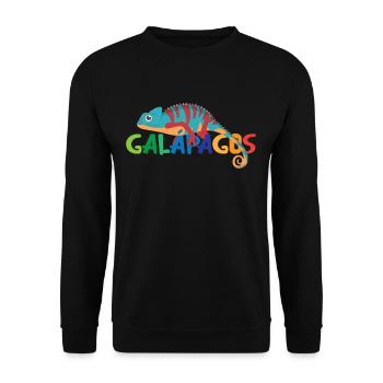 Galapagos Islands Ecuador Chameleon Exotic - Unisex Sweatshirt - black - Front - Alina (178cm) & Michal (187cm)